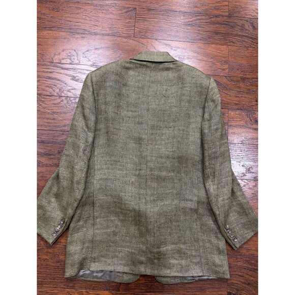 NEW Ralph Lauren Men 100 % Lino Jacket Blazer 40R GARRISON Italy Herringbone - Picture 2 of 13
